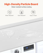 VEVOR Washer Dryer Countertop, 54" x 27" Wooden Washer and Dryer Countertop, Water-Resistant Laundry Machine Topper Cover with Anti-Slip Pads, for Laundry Room Organization and Storage, White