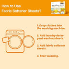 Soulink Fabric Softener Sheets for Washing Machine, No Plastic Jug Soap Strips, Alternative to Fabric Softener Liquid and Pods, Orange Scent, Up to 240 Loads