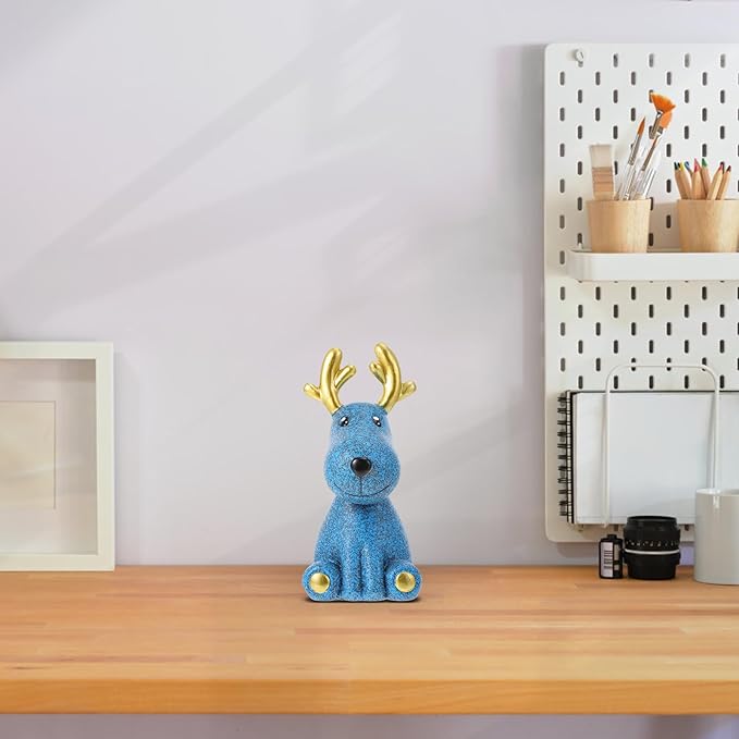 Deer-Shaped Eyeglasses Holder Rack Desktop Ornament Blue Glasses Stand Eyewear Organizer for Home Office Storage