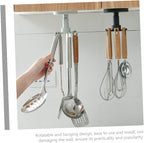 NUOBESTY 3pcs Kitchen Utensil Hooks Set Nail-Free Plastic Rotating Hanging Organizer for Kitchen Cabinet Storage