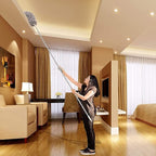 Microfiber Duster with Extension Pole(Stainless Steel) 30 to 100'', with Bendable Head, Extendable Long Duster for Cleaning Ceiling Fan, High Ceiling, Keyboard, Furniture Cars Gray