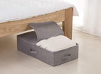 iwill CREATE PRO Pack of 2, Rigid Underbed Storage Boxes with Zip Lid for Clothes, Bedding Sheets, Blankets Organiser, Black Gray
