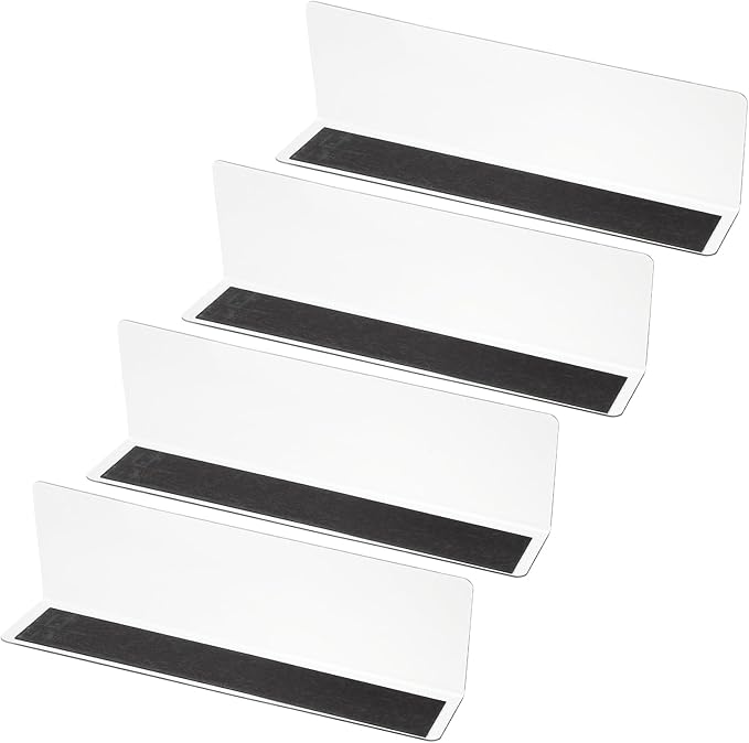 PATIKIL 4 Pack Shelf Dividers for Closet Organization, 7.9x1.2x2.4 Acrylic Magnetic Closets Separator Kitchen Cabinet Shelves Under Bed Blocker for Bedroom Kitchen Office, Clear