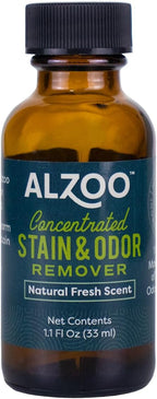 ALZOO Concentrated Stain & Odor Remover Refill Bottle, 100% Plant-Based Active Ingredients, 1.1 Fl. Oz
