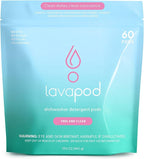 Natural Dishwasher Detergent Pods| Free and Clear (Unscented) Dish Tabs, Eco-Friendly Plant Based Enzymes | Leaves Dishes Sparkling, 60 Count