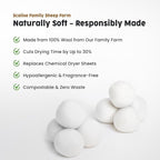 Scalise Family Sheep Farm Wool Dryer Ball by Scalise Family Sheep Farm – Reusable Dryer Balls Wool for Faster Drying & Less Static – Eco-Friendly, Chemical-Free