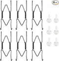 Bilillo 6 Pack Plate Hangers for the Wall, Suitable for 4-5 Inch Decorative Plate, Invisible Heavy Duty Wire Plate Holder with Wall Hooks, Plate Hangers for Displaying Plates, Platter, Dish (Black)
