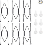 Bilillo 6 Pack Plate Hangers for the Wall, Suitable for 4-5 Inch Decorative Plate, Invisible Heavy Duty Wire Plate Holder with Wall Hooks, Plate Hangers for Displaying Plates, Platter, Dish (Black)