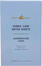 Bath & Body Works Sundrenched Linen Fabric Care Dryer Sheets - Box of 40 sheets - with a Natural Oats Sample Soap