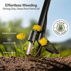 Weed Puller Tool with Long Adjustable Handle (36", 40", & 45"), Quick-Release Weed Ejector Mechanism, Lightweight Aluminum Stand-Up Heavy Duty Weed Remover, 4-Claw Head & Foot Pedal for Easy Weeding