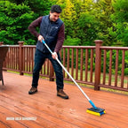 Unger Professional Lock-On Wood & Composite Deck Brush, Scrub for Outdoor Decks with Durable Dual-Bristle, Swivel Deck Cleaning Brush for Home & Business