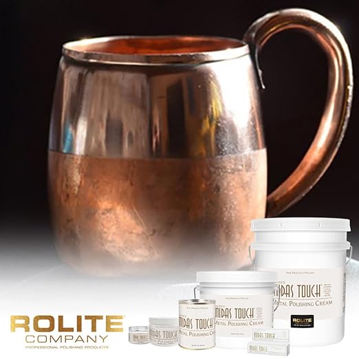 Rolite Midas Touch Metal Polishing Cream 4.5 Oz for Silver Gold Brass Copper Chrome Non-toxic Jewelry Restoration