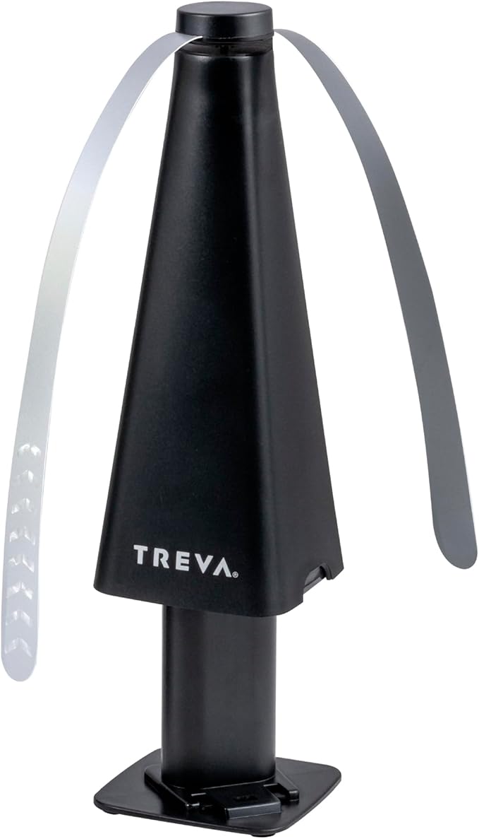 Treva Bug Fan Fly Deterrent with Adjustable Height and Holographic Blades, Telescoping Battery Powered Fly Fan to Clear Bugs, Mosquitoes, and Flies