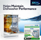 XROM Dishwasher Cleaner Tablets, Plant Based, Deep Clean And Descale, Removes Odors, Removes Hard Water Stains, Powerful Descaling, 6 Treatments (Lemon Scent)
