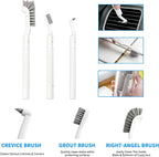 Small Scrub Brush, Hard Bristle Crevice Cleaning Brush Set with 6Pcs Brush Heads & 2Pcs Handles, Multifunctional Grout Scrubber Tools for Kitchen, Bathroom, Sink, Corner, Mug and Blender