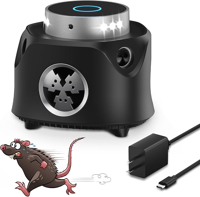 Ultrasonic Pest Repeller Indoor, 2025 Upgraded Mouse Repellent Ultrasonic Plug in, Rodent Repellent with Ultrasound & Strobe Light, Mice Repellent Indoor for Rodent/Mouse/Squirrel/Roach