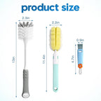 14Pcs Bottle Brush Cleaner Set, Long Handle Bottle Brushes, Sponge Brushes, 3-in-1 Water Bottle Cleaner Brushes and Straw Brushes for Water Bottles, Cups and Straws Cleaning