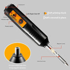 Electric Screwdriver, Mini Portable Automatic Home Repair Tool Kit with Led Light, USB Rechargeable Cordless Magnetic Screwdriver (01)