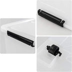 Bringer 4-Pack Large Clear Plastic Storage Box with Lid, 50 L Wheeled Clear Storage Boxes