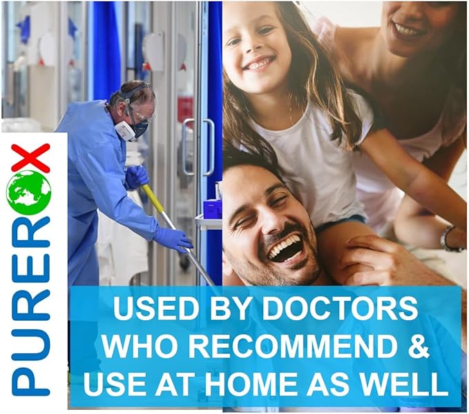 PUREROX disinfectant (16oz, 2pk) Eliminate 99.9999% MRSA, Norovirus, Viruses, Fungus, Bacteria. Hospital Grade. Safe for Use Anywhere. No residue. Suitable for All Surfaces.