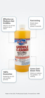 Nu-Foam Griddle Cleaner, Professional Flat Top Cleaning Liquid, 32 oz, for Commercial Griddles (4)