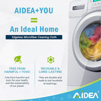AIDEA Microfiber Cleaning Cloth, 5PK, Soft Absorbent Rags, Microfiber Towels for Cars, Kitchen Towels, Dusting Cloth for Home, Window, Cleaning Supplies, 12"×12"