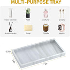 Silicone Bathroom Tray,Shatterproof Silicone Tray for Bathroom Counter,Small Vanity Tray for Bathroom Soap Dispenser Tray Toilet Tank-7.8 * 3.9in