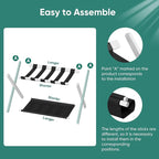 Smuxee White Bamboo Luggage Rack for Guest Room, Foldable Suitcase Stand with Storage Shelf, Easily Assembled Luggage Stand with 5 Nylon Straps for Guest Room Bedroom Hotel