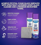 Sprayway Glass Cleaner Spray 19 oz Bundle with Microfiber Cloth – Window, Mirror & Shower Glass Cleaner for a Shine – Gift Set (2 Items)