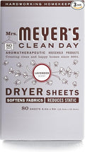 Mrs. Meyer's Clean Day Dryer Sheets Lavender, 80 Count (Pack of 3)
