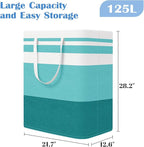 BlissTotes 3-Pack Laundry Basket, Freestanding＆Waterproof Laundry Hamper, Collapsible Tall Clothes Hamper with Easy Carry Handles for Clothes, Towels in the Family and Dorm,Gradient Green,125L