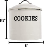 JOEY'Z Large 1.25 Gallon Airtight Cookie Jar with Lid - Large Cookie Jars with Lids, Ivory Counter Decorative - Makes a Great Dog Treat Jar