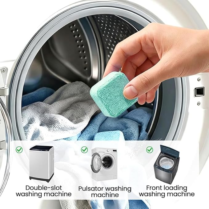 Washing Machine Cleaning Tablets: Powerful Deep Cleaning for Front Loader & Top Load Washer Machines - Clean Inside Drum and Laundry Tub Seal (36 pieces)