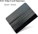 3 Piece Felt Edge Squeegee, 4inch - 5inch - 6inch Vinyl Wrap Squeegee, Plastic Squeegee Scratch-Free for Decals, Adhesive Vinyl, Window Film, Wallpaper