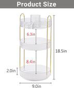 Asayuee 360 Rotating Makeup Organizer,3 Tier Large Capacity Make Up Organizers and Storage,Skincare Perfume Vanity Organizers,Bathroom Cosmetics Storage Organizer Countertop(Clear)