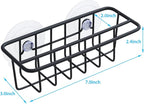 TESOT Sink Caddy Sponge Holder for Kitchen Sink Dish Cloth Hanger 2 Suspension Options(Suction Cups and Adhesive Hook), SUS304 Stainless Steel, Black