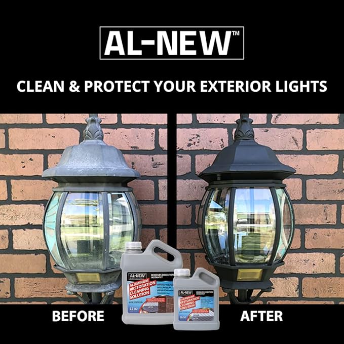 AL-NEW Aluminum Restoration Cleaning Solution | Clean & Restore Patio Furniture, Stainless Steel, and Other Household Metal Surfaces (32 Ounce Kit)