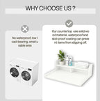NAT Maya 2-Tier Washer and Dryer Countertop, 54" W x 27.6" D Laundry Room Organization,Washer Dryer Topper Storage for Folding Clothes Over Washer and Dryer-White