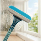 Window Screen Cleaning Brush,2 in 1 Window Screen Cleaner Tool with Squeegee,Mesh Screen Cleaner,Multi-Purpose Cleaning Brush for Patio, Door, Porch Screens (Blue and Yellow)