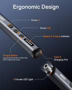 JOREST Mini Electric Screwdriver,Cordless Precision Screwdriver set with 38-in-1 Magnetic Bits, 5 Torque Settings, Repair Tool for iPhones, Laptop, Drone, Game Console, Camera;Birthday Gift for Father
