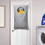 KEEPJOY 2Pack Space-Saving Hanging Laundry Bag, Door Laundry Hamper with 2 Different Types of Hooks, 30x20 Inch Oxford Fabric Laundry Storage Bag for Dirty Clothes (Grey-2Pack)