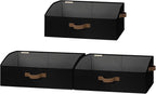 StorageWorks Closet Storage Bins, Trapezoid Organizer Box for Shelves, Fabric Clothes Bin, Foldable Organizing Baskets with Handles, Large, Black, 3-Pack