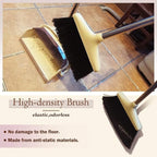 Broom and Dustpan Set Lightweight Upright Lobby Broom and Dust Pan Combo with Long Handle Outdoor Indoor for Home Kitchen Room Office (Brown)