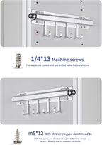 BaiNong 12" Valet Rod for Closet Pull Out With 4 Hooks Valet Rods for Closets (2Pack Silver) Closet Valet Rod Slide Out