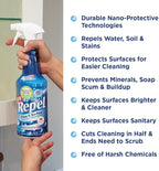 Clean-X REPEL Glass & Surface Cleaner 32 fl. oz. - Cleans & Repels water spots and dirt on glass, mirror, tile and multi surface by UNELKO (3)