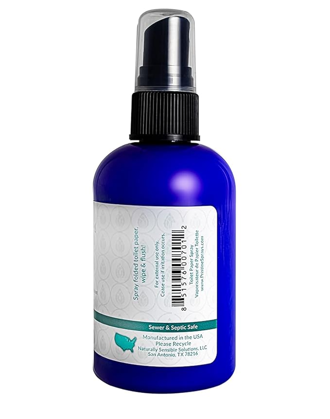 PRISTINE Toilet Paper Spray - As Seen on Shark Tank, More Natural Personal Cleansing Wipes & Flushable Wet Wipes Alternative, Spray Toilet Paper to Create Flushable Wipe, Original, 4 fl oz