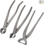 3Peice Bonsai Tool Set - 8.3 Inch High Carbon Steel Knob Concave Cutter, Bonsai Tree Plants Modeling Tools, Applying to Gardening Pruning Branches/Knobs/Tumors (210mm, Gray)
