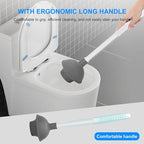 SetSail Toilet Brush and Plunger Set, Semi-HiddenToilet Plungers for Bathroom Heavy Duty Toilet Bowl Brush and Holder Hidden Toilet Plunger and Brush Set for Deeply Cleaning - White