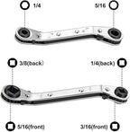 Ratchet Wrench Set, Refrigeration Repair Tool, Heavy Duty Ratchet Wrench Set, for Steel and Alloy, Automotive Plumbing Industrial Use, Air Conditioning Maintenance, Home DIY Repair Tool Kit