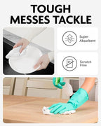 Fantasticlean Microfiber Cleaning Cloth Roll -675 Pack, Tear Away Microfiber Towels, 12" x 12", Reusable, Washable, Ultra Absorbent Dishcloth for All-Around Cleaning Supplies (9 Rolls of White)